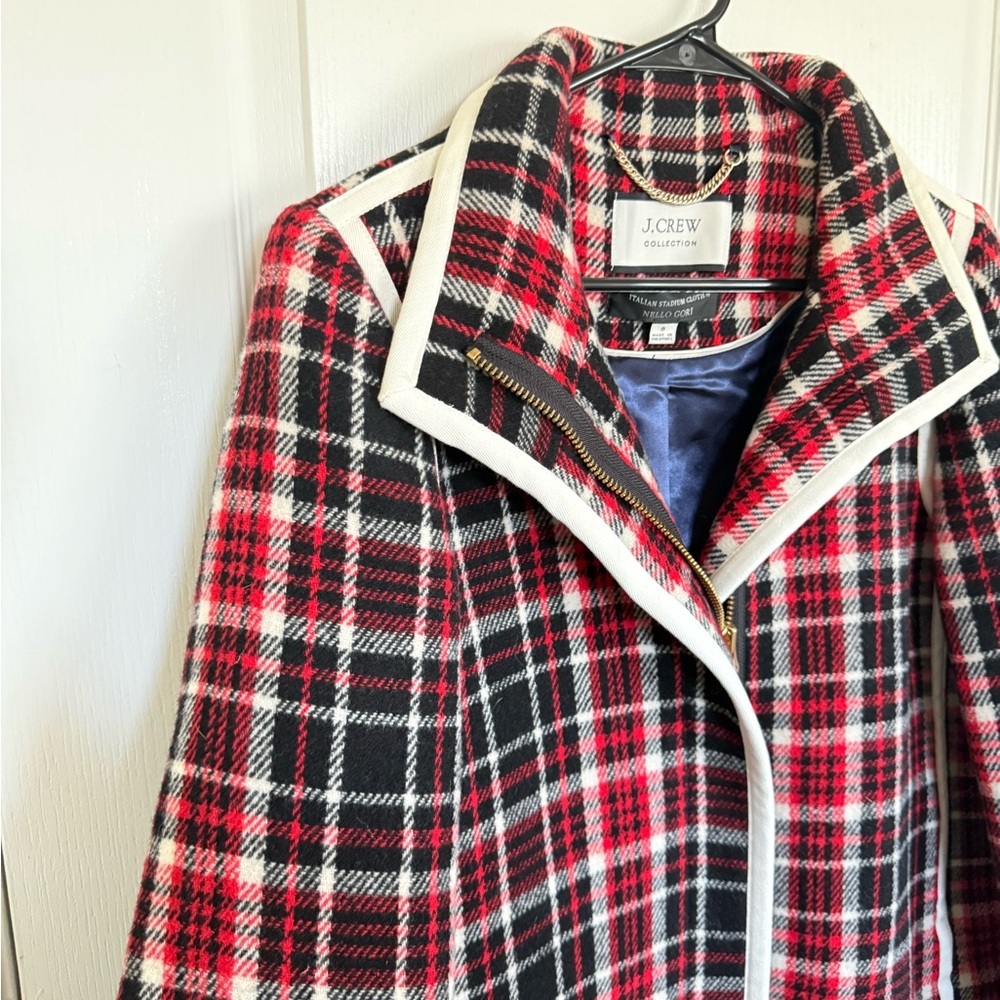 J. Crew Collection Car Coat In Winter Plaid Italian Stadium-Cloth Wool - Picture 7 of 11